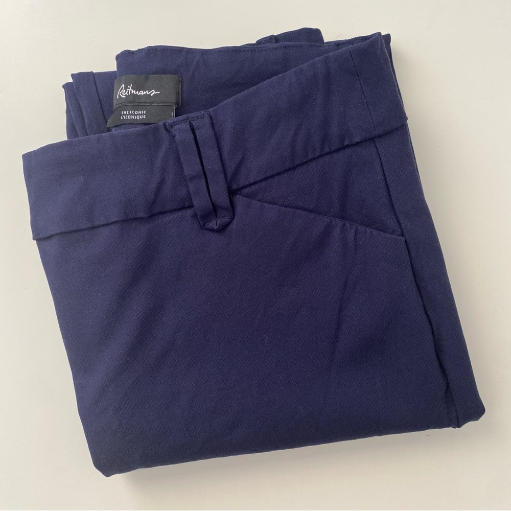 Reitmans The Iconic navy blue skinny ankle work pants trousers size 6 womens